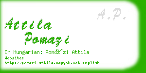 attila pomazi business card